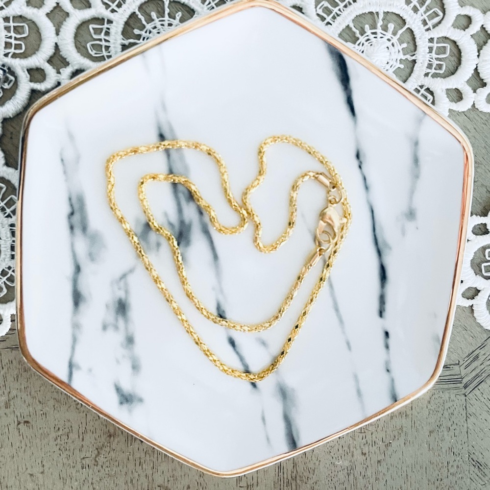 Coquette dainty 16.5” x  2MM gold plated snake chain necklace